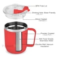 thumbnail image 4 of Vaccum Insulated Stainless Steel Coffee Mug With Handle - Red, 350ml | Premium Clear Cap Mug With Lid Flip Top - Leakproof Travel Coffee Mugs, Tea Cup | Easy To Clean, Freezer Safe, Non-slip, 4 of 5