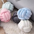 thumbnail image 3 of Monstrate Cojín con nudo de algodón y terciopelo para el hogar, almohada con diseño tejido para sala de estar y habitación de niños Juegos de cama azul, 3 of 6