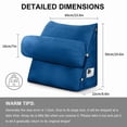 thumbnail image 3 of SHANNA Wedge Headboard Pillow with Adjustable Neck Support,  Triangular Bedrest Lumbar Neck Back Support Pillows for Reading, Gaming, and TV Watching, Blue, 3 of 9