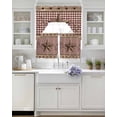 thumbnail image 3 of Vintage Texas Star Brown Swag Kitchen Curtains Sets for Windows 24 Inch Length, Red Plaid Berry Farmhouse Short Window Curtain Panels Swags Valances and Tiers 3 Piece Set for Cafe/Dining Room, 3 of 5