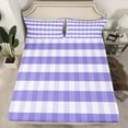 thumbnail image 2 of Manfei Abstract Checkered 3pcs Twin Sheet Sets for Boys Girls,Geometric Stripes Plaid Twin Fitted Sheet,Retro Vintage Style Breathable Flat Sheet,Microfiber Bedroom Decor, 2 of 7