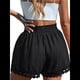thumbnail image 2 of Pantalones Cortos con Cintura Elástica y Encaje Bordado para Mujer, Color Negro, Talla M, 2 of 7