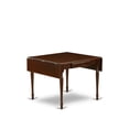 thumbnail image 6 of East West Furniture 1MZAB3-MAH-72 3Pc Dinette Sets for Small Spaces Consists of a Wood Dining Table and 2 Parsons Dining Chairs with Firebrick Red Color PU Leather, Drop Leaf Table with Full Back..., 6 of 8
