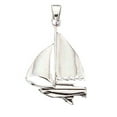 thumbnail image 1 of Sterling Silver 18" 1mm Box Chain 3D Sailboat Pendant Necklace, 1 of 2