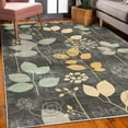 thumbnail image 3 of Floral Decorative Rug, Cartoon Style Arrangement of Fresh Spring Foliage with Abstract Dotted Line Stalks, Quality Carpet for Bedroom Dorm and Living Room, 6 Sizes, Dark Taupe, by Ambesonne, 3 of 4