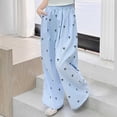 thumbnail image 2 of OGLCCG Girls Wide Leg Pants Loose Fit Elastic Waist Bow Pants Casual Flowy Trousers with Pockets 5-15 Years, 2 of 7