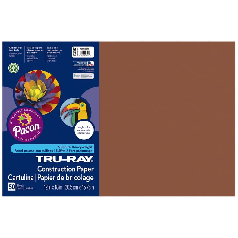 Tru-Ray Heavyweight Construction Paper, Warm Brown, 50 Sheets photo 3