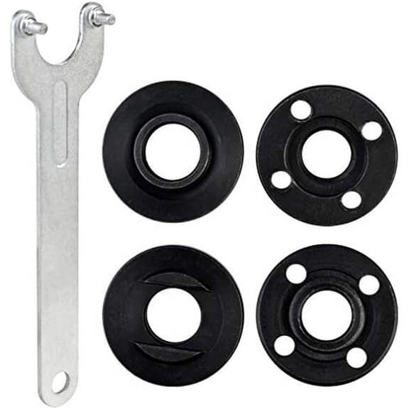 5pcs Grinder Flange Angle Wrench Spanner Metal Nut for Compatible with Dewalt Milwaukee 193465-4 Bosch Black Decker Ryobi Makita 5" 5/8-11 Parts