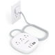 thumbnail image 2 of Regleta de enchufe plano, cable de extensión ultraplano de 5 pies - 3 salidas 4 puertos USB (2 USB C) Estación de carga de escritorio de 22,5 W/4,5 A, regleta sin protección contra sobretensiones para, 2 of 3