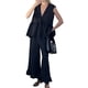thumbnail image 3 of Conjuntos Casuales de Dos Piezas para Mujer: Chaleco Sin Mangas con Volantes y Pantalones Anchos. Negro L, 3 of 7