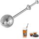 thumbnail image 1 of 1 Pcs Retractable Tea Strainer With Handle, Stainless Spherical Tea Ball, Push Style Tea Strainer, For Loose Tea, Spices, Egg Liquid And Oil Residue (, 1 of 5