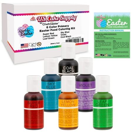 6 Color Primary Cake Food Coloring Liqua-Gel Easter Egg Decorating ... 6 Color Primary Cake Food Coloring Liqua-Gel Easter Egg Decorating ...