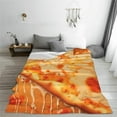 thumbnail image 5 of Cheese Pizza Blanket Gifts for Kids Adult Soft Flannel Lightweight Pizzas Food Throw Blankets for Bed Home Living Room Sofa Decor 50"x60", 5 of 6