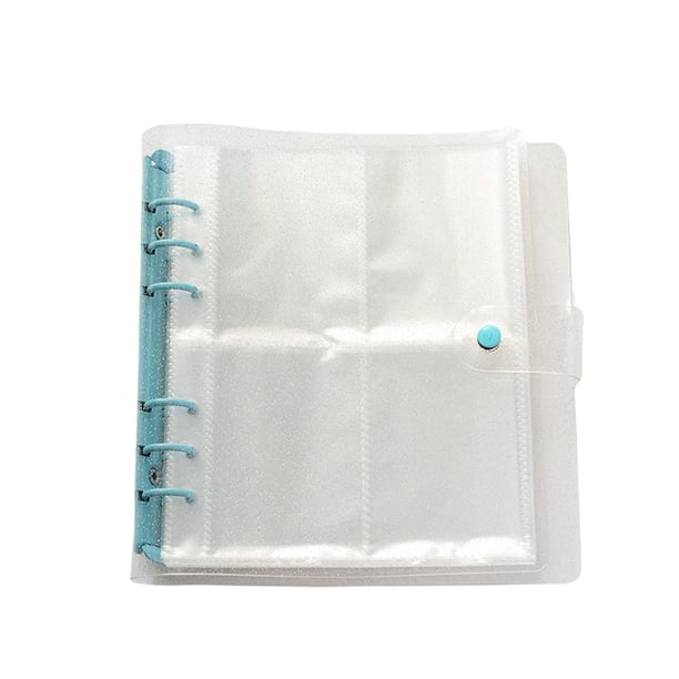 Estuche para álbum de fotos Organizador de fotos para el hogar Libro Páginas transparentes Fotos Bolsillos Titular Carpeta de almacenamiento Almacenamiento y organización del hogar 3in con clip azul Advancent HA074034-03