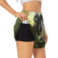 thumbnail image 3 of Lsque Daisy Koala Printed Women's Running Shorts with Liner Pockets,Elastic Quick Dry Workout Athletic Gym Yoga Shorts,Womens High Waist Shorts-Large, 3 of 9