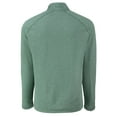thumbnail image 3 of Men's Cutter & Buck  Heather Kelly Green Philadelphia Eagles Peshastin Eco Fleece Tri-Blend Raglan Recycled Quarter-Zip, 3 of 3