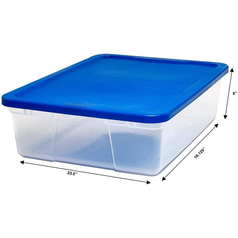 Homz Plastic Underbed Storage, With Lid, 28 Quart, Clear Homz Plastic Underbed Storage, With Lid, 28 Quart, Clear