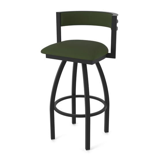 861 Artemis 30" Swivel Bar Stool with Black Wrinkle Finish and Canter Pine Seat and Back
