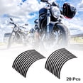thumbnail image 1 of Unique Bargains 20pcs Black Fit 20' Wheel Motorcycle Car Bike Wheel Rim Sticker Strips Reflective Tape, 1 of 6