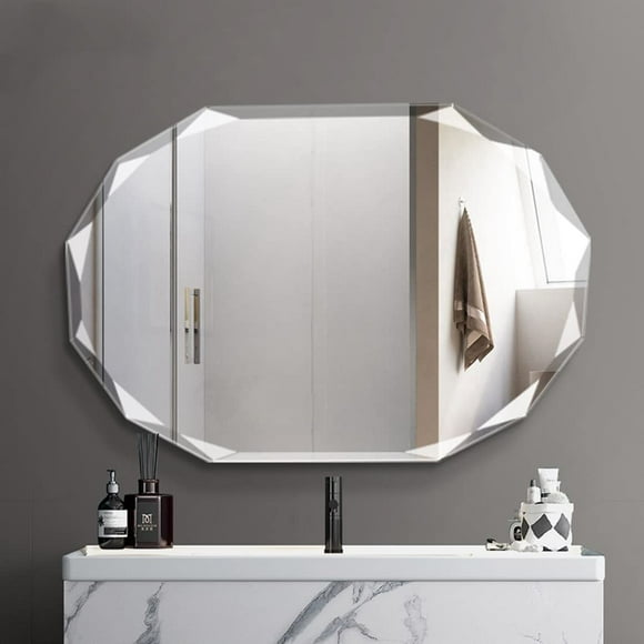 SNUGACE Miroir de Salle de Bain Mural Sans Cadre à Bord Biseauté Unique, 20” X 28”