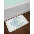 thumbnail image 2 of Seahorse Bath Mat, Sea Animal Creature in a Creative Design Illustration Print, Plush Bathroom Decor Mat with Non Slip Backing, 29.5" X 17.5", Blue Green, 2 of 2