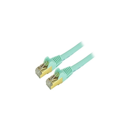 UPC: 0065030871518 | StarTech C6ASPAT4AQ StarTech.com Cat6a Shielded Patch Cable – 4 ft. – Aqua – Snagless RJ45 Cable – Ethernet Cord – Cat 6a Cable