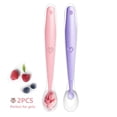 thumbnail image 1 of Cuchara suave de silicona para bebé, cucharas de alimentación de entrenamiento para niños, detección de temperatura, 1 of 4