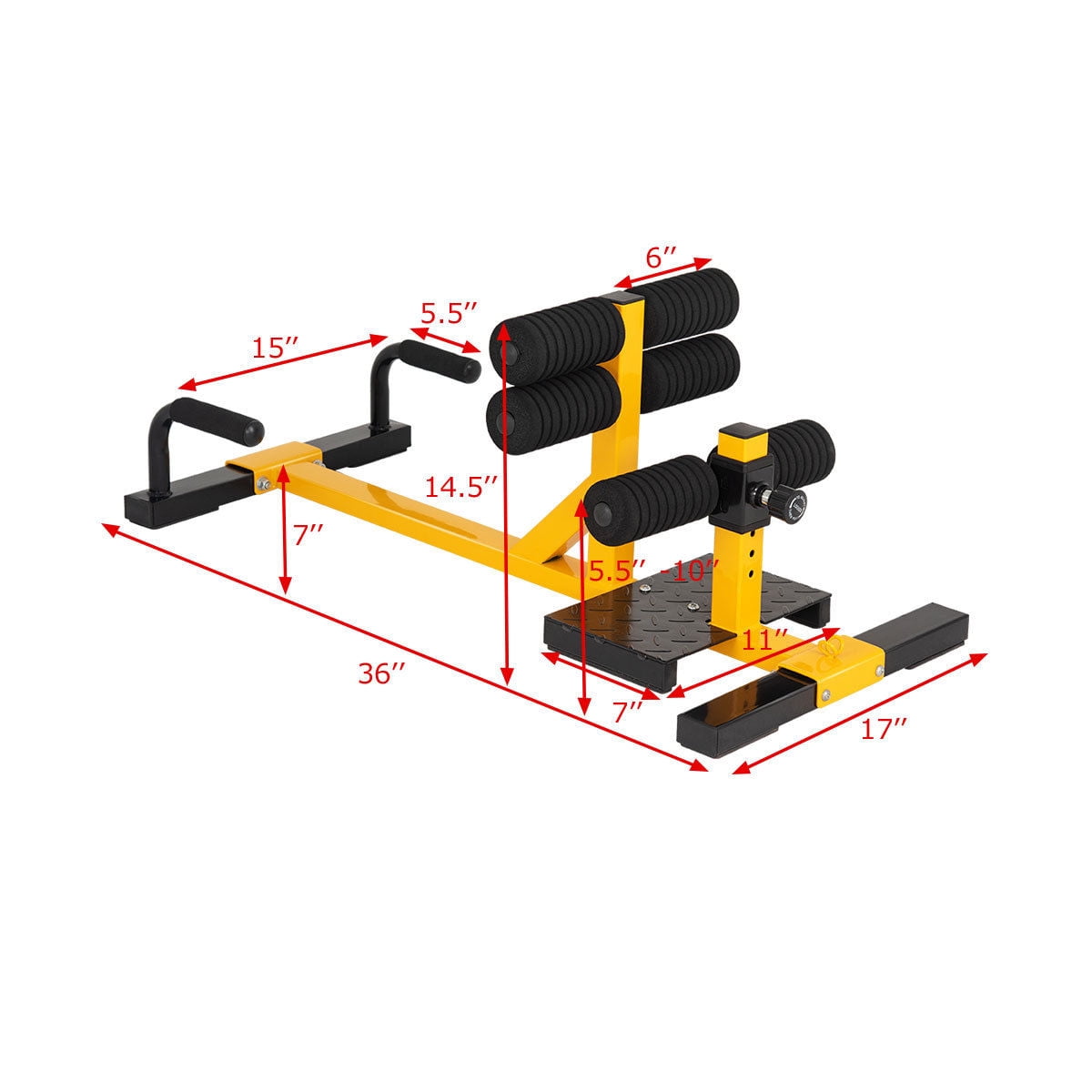 Gymax 3-in-1 Sissy Squat Push Up Ab Workout Home Gym Sit Up Machine Height Adjustable