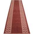 thumbnail image 1 of Custom Size Runner Rug Berber Chain Border Red Design Rug Runner 26 Inch Wide and Your Choice of Your Length By Feet Proudly Customize In USA Facility (Red With White Border, 44 ft x 26 in), 1 of 7