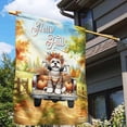 thumbnail image 3 of Hello Fall Autumn Wreath Shih Tzu Pumpkins Pickup Truck House Flag 28x40in Double Sided Lion Dog Lover Gifts Outdoor Decor - 13011, 3 of 5