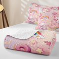 thumbnail image 4 of Erosebridal Kawaii Axolotl Twin Quilt Set,Pink Donut Rainbow Twin Coverlet Set For Girls,2pcs, 4 of 7