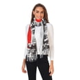 thumbnail image 2 of FORMRS Womens Scarf Winter Soft Long Big Warm Shawls Wrap Tassel Scarves, Black Streets, 2 of 9