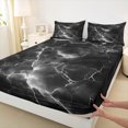 thumbnail image 4 of Homewish Lightning Flash Queen Sheets,Abstract Modern Queen Sheet Sets,Black,4 Pieces,1 Flat Sheet, 1 Fitted Sheet and 2 Pillowcases, 4 of 6
