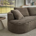 thumbnail image 7 of SEENYOO 120.90" Lounge Sofa, Sectional Sofas for Living Room; Modern Curved L-Shape Sleeper Sofa, Minimalist Design, No Assembly Required, Brown., 7 of 7