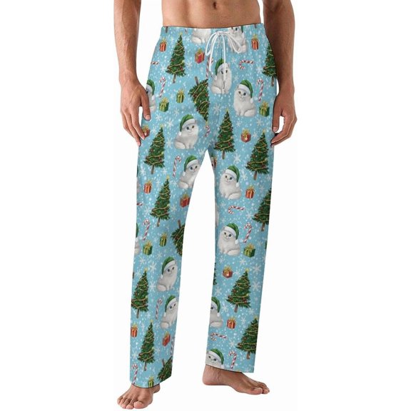 PRIYAL Pajamas Pants For Men Winter Trees Snow Pattern Pajama Bottoms Sleepwear Pj Pants