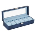 thumbnail image 1 of Caja de almacenamiento para exhibición de relojes, estuche para relojes a prueba de golpes, almohadillas extraíbles, estuche protector para relojes de Azul, 1 of 8