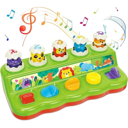 Ludolm 6-12 Months Musical Pop-Up Cause and Effect Toy with Lights & Music Educational Learning Item for 12-18 Months Infants