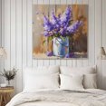 thumbnail image 4 of Lavender Wall Art Painting on Canvas, Spring Floral Purple Watercolor Vintage Canvas Art Home Prints Wall Art Framed Modern Artwork for Living Room Bedroom Wall Decor 16x16in, 4 of 9