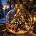 thumbnail image 6 of Glowing Christmas Diorama Ornament Light-Up Holiday Scene with Warm LED, Clear Acrylic Hanging Decor for Tree, 8 Designs, 6 of 9