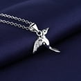 thumbnail image 2 of Amy and Annette Sterling Silver Emerald Humming Bird Pendant Necklace, 2 of 4