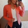 thumbnail image 2 of Women Blazer Open Stitch Cardigan Solid Color Slim Fit Long Sleeves Warm Business Outwear Plus Size Spring Coat Female Clothes, 2 of 8