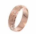 thumbnail image 1 of 14K pink rose gold custom made Hawaiian plumeria scroll ring raised letter 6mm size 11.5, 1 of 7