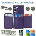 thumbnail image 4 of Crossbody Wallet Case for Samsung S23 Plus,RFID Blocking PU Leather Zipper Handbag Purse Flip Cover, Kickstand Case with Card Slots Holder Wrist Strap Lanyard for Samsung Galaxy S23 Plus,Purple, 4 of 12