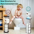 thumbnail image 2 of Toilet Paper Holder Stand with Reserve and Dispenser for 4 Mega Roll, Bathroom Freestanding Toilet Tissue Storage with Shelf for Wipes and Phone, Bronze, 2 of 7