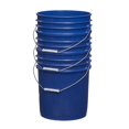 Premium 5 Gallon Bucket, HDPE, Blue, 3 Pack