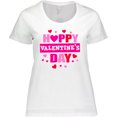 thumbnail image 3 of Inktastic Happy Valentine's Day with Hearts Women's Plus Size T-Shirt, 3 of 5