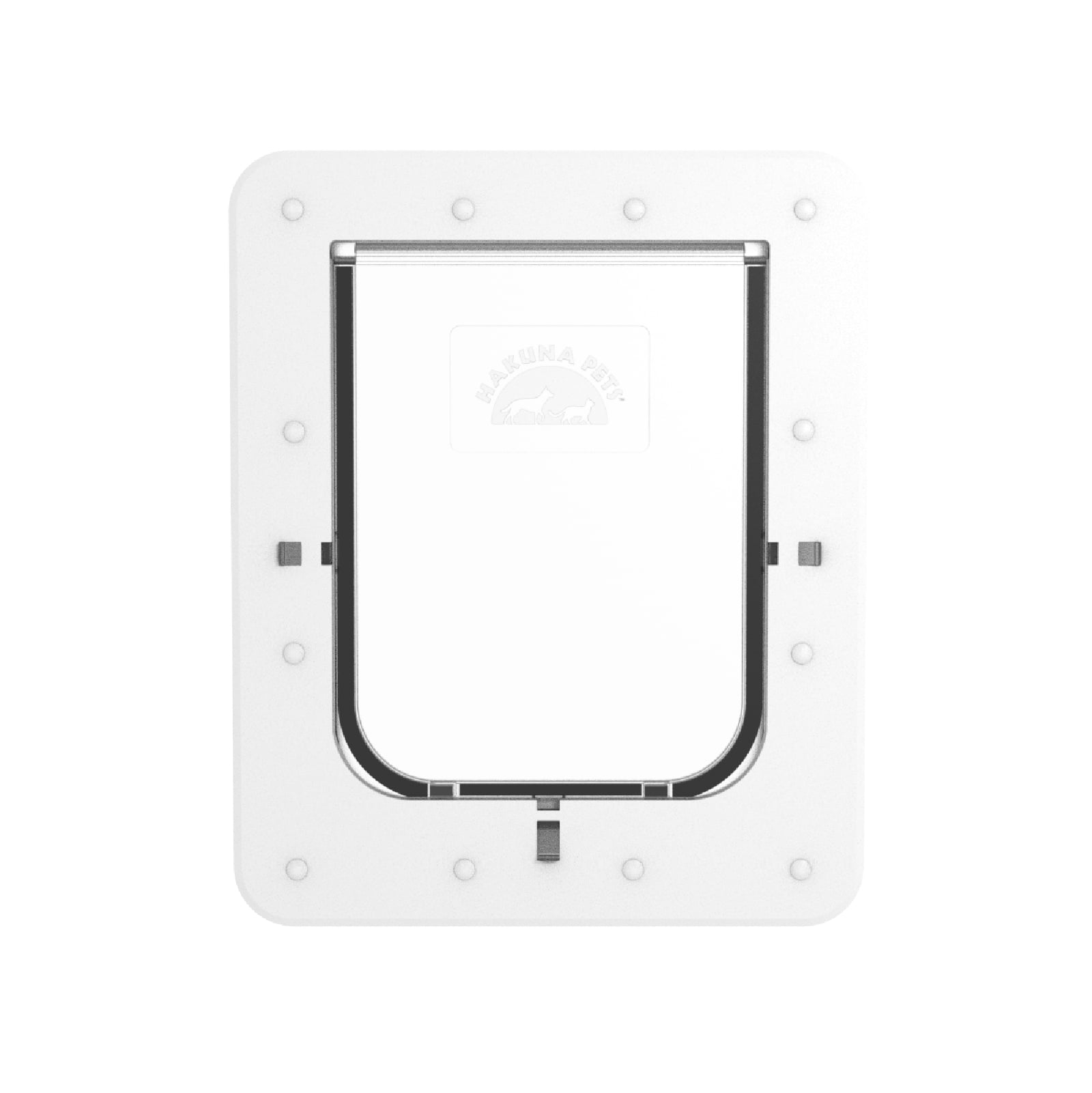 Hakuna Pets White Super Tough Medium Pet Door for Screens, Doors & Walls up to 2.17" Thick, for Dogs up to 42 lbs