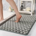 thumbnail image 4 of Non Slip Bathroom Floor Mat | Absorbent Polyester Entrance Rug | Soft Washable Bedroom Carpet | Quick Dry Durable Foot Mat | Decorative Pattern | Gray White | 23.6 x 15.7 in, 4 of 6