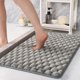 thumbnail image 4 of Alfombrilla para Baño - Alfombra Antideslizante y Absorbente, Suave y Lavable de Poliéster, Decorativa para Entrada Interior y Dormitorio, 60 x 40 cm, Gris/Blanco, 4 of 6