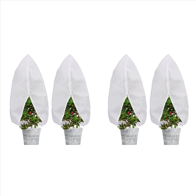 Chaqueta de Protección Congelación de Cubiertas para Plantas, Cubiertas para Plantas con Cordón de Invierno Reutilizables de 2,6 Pies X 4 Pies con Cremallera, Paquete de 4